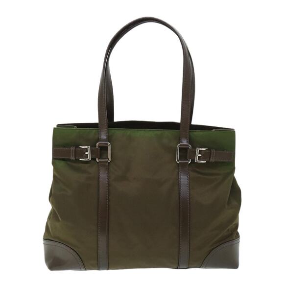 PRADA Shoulder Bag Nylon Leather Green - Picture 3 of 13